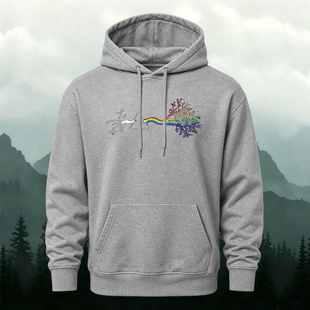 Cotton Made Creative Rainbow Tree Print Hoodie