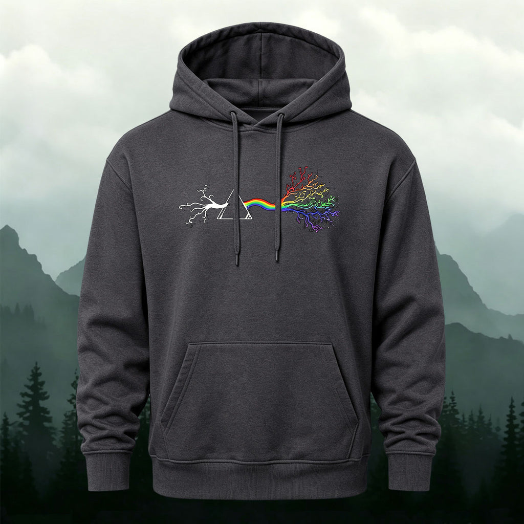 Cotton Made Creative Rainbow Tree Print Hoodie