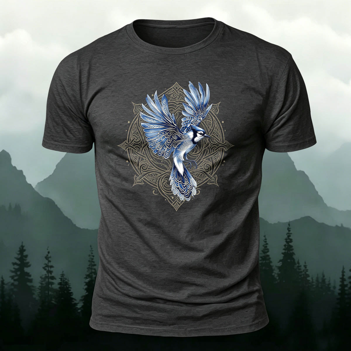 Celtic Totem Print Casual Premium Cotton T-Shirt