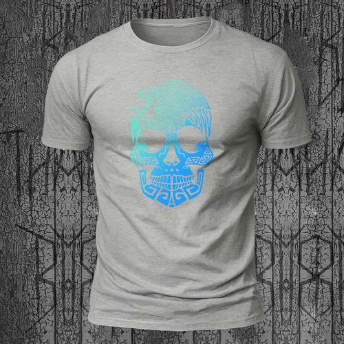 Cool Skull-Print Casual 100% Cotton T-Shirt
