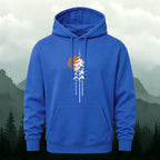 Cotton Made Tree Silhouettes Round Sun Print Hoodie