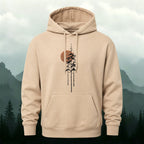 Cotton Made Tree Silhouettes Round Sun Print Hoodie
