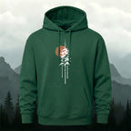 Cotton Made Tree Silhouettes Round Sun Print Hoodie