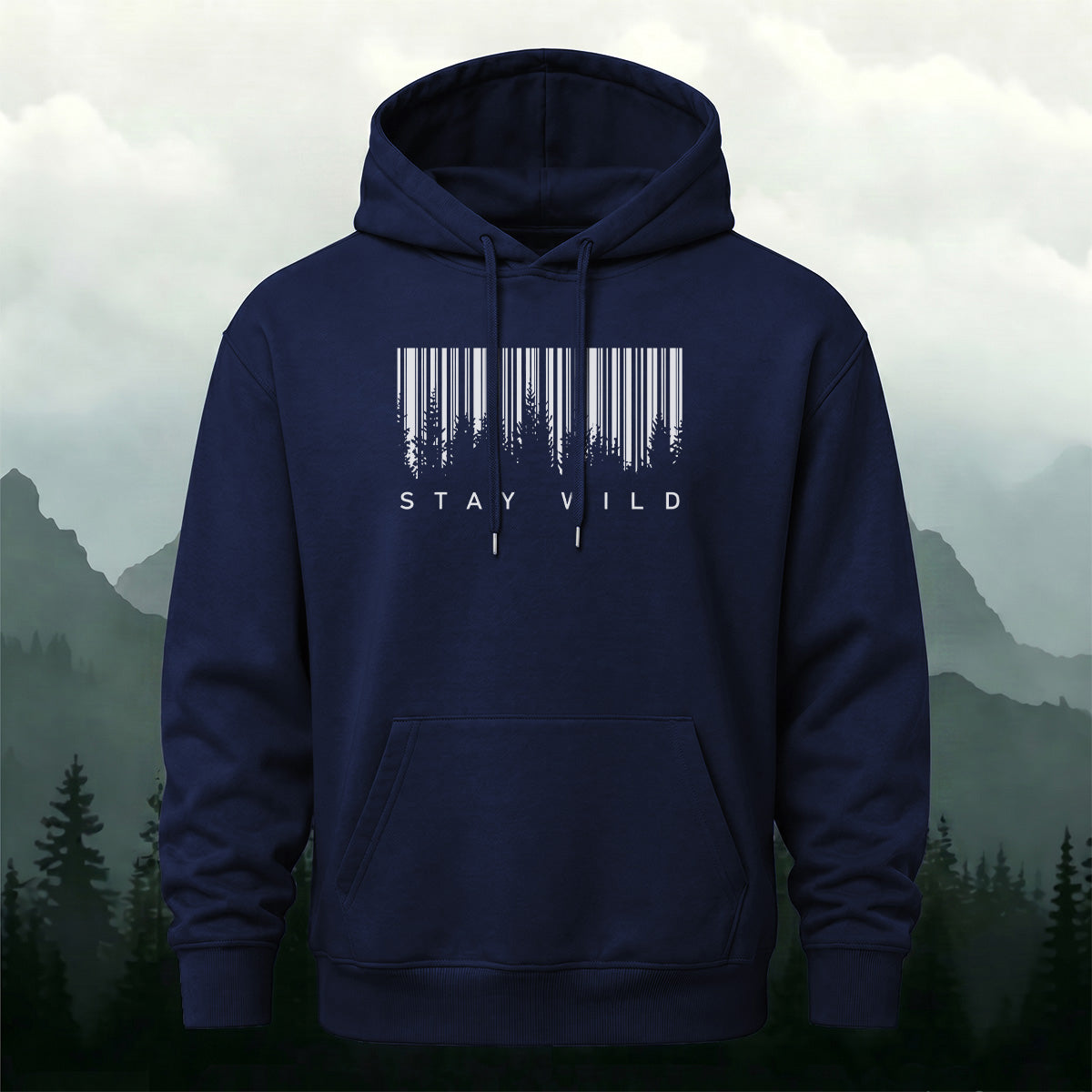 Cotton Made Creative Barcode Print Hoodie