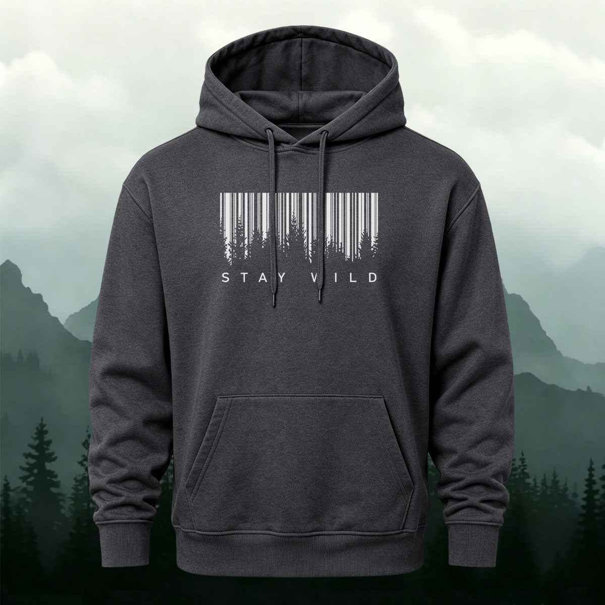 Cotton Made Creative Barcode Print Hoodie