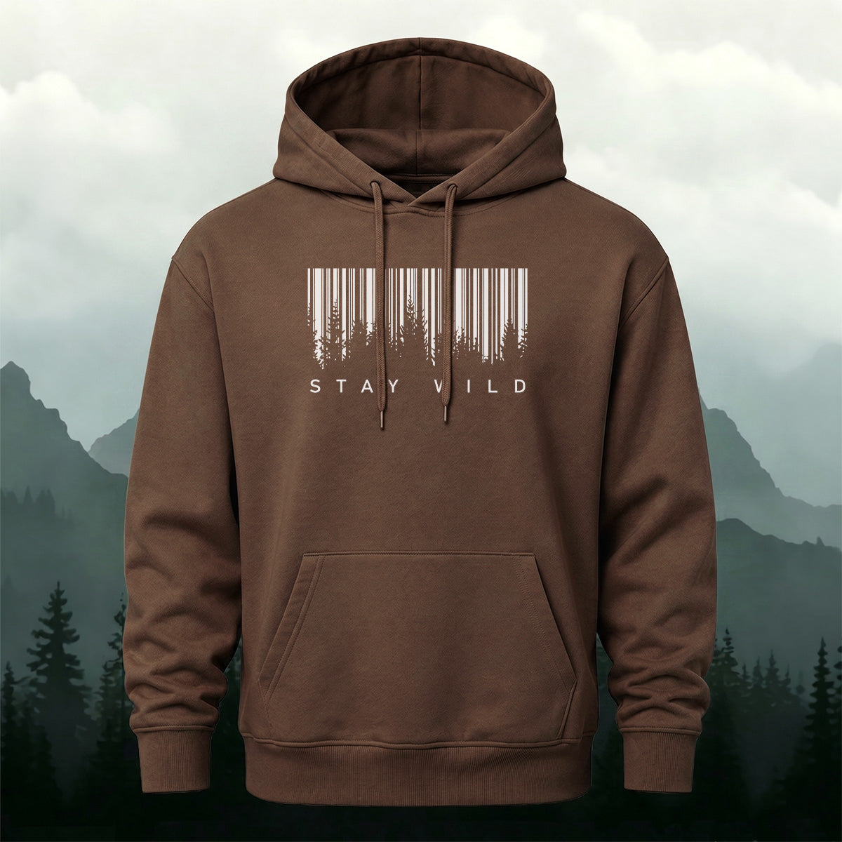 Cotton Made Creative Barcode Print Hoodie