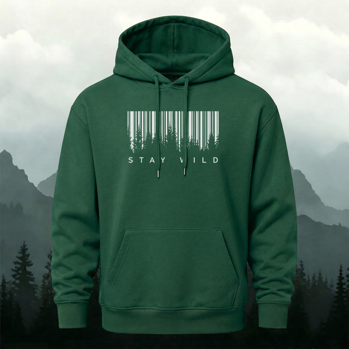 Cotton Made Creative Barcode Print Hoodie