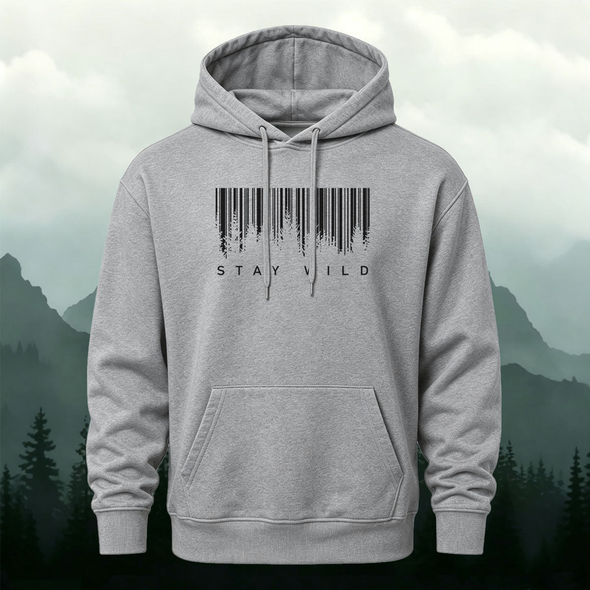 Cotton Made Creative Barcode Print Hoodie