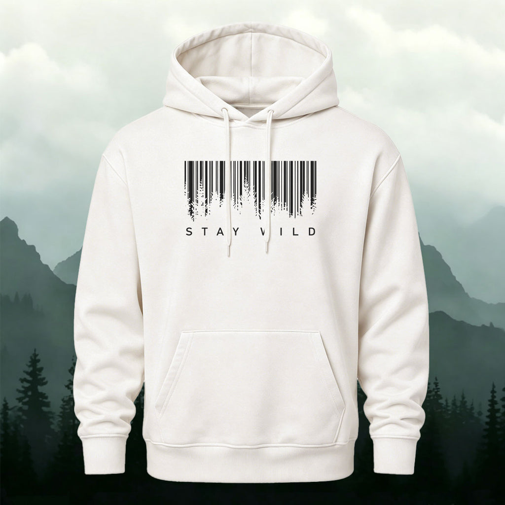 Cotton Made Creative Barcode Print Hoodie