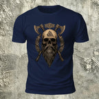 Nordic Warrior Skeleton Print Casual Soft Cotton T-Shirt