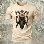 Nordic Warrior Skeleton Print Casual Soft Cotton T-Shirt