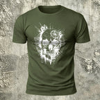 Nautical Gothic Skull Print Casual Soft Cotton T-Shirt