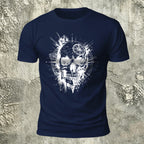Nautical Gothic Skull Print Casual Soft Cotton T-Shirt