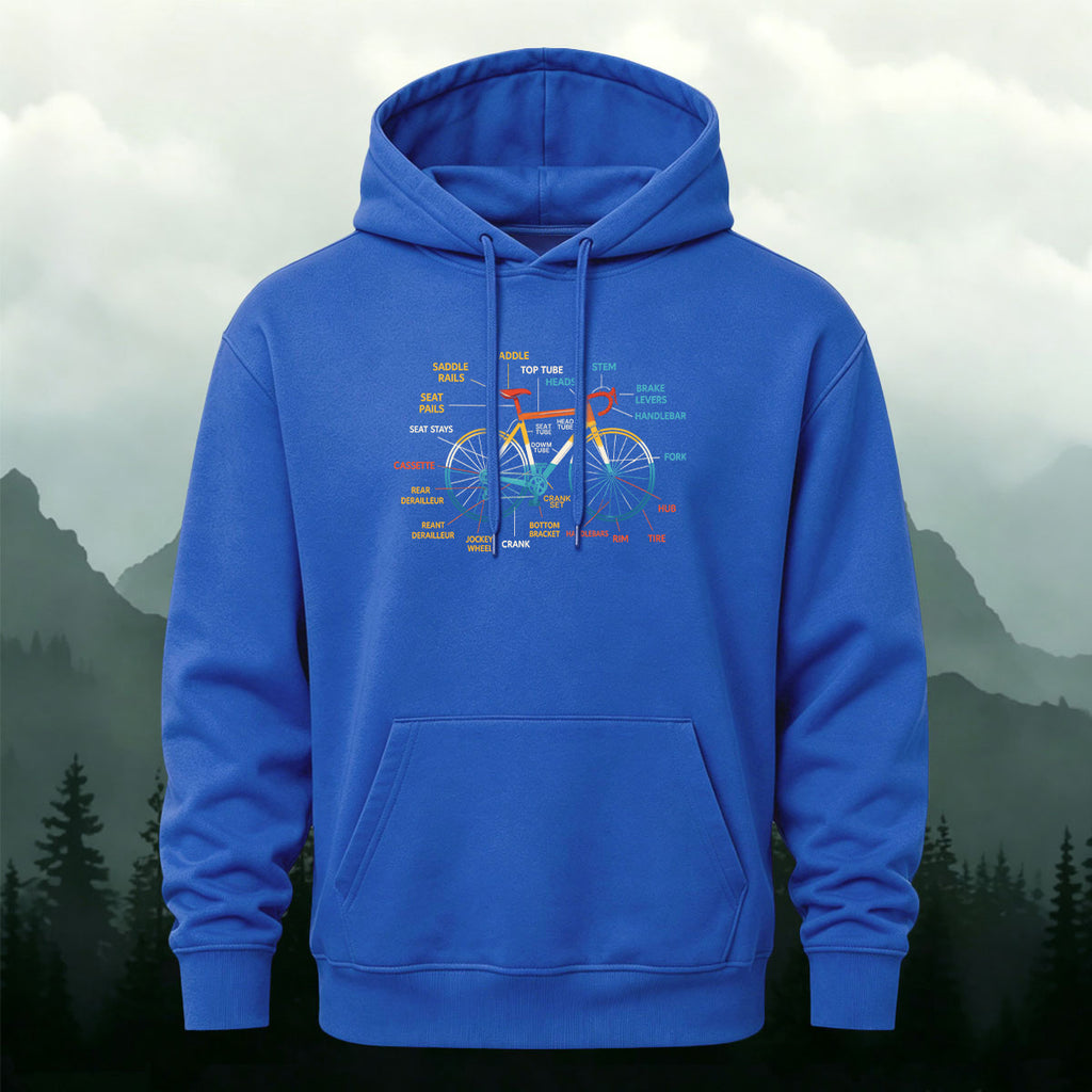 Cotton Made Creative Colorful Bicycle Print Hoodie