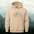 Cotton Made Creative Colorful Bicycle Print Hoodie