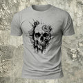 Nautical Gothic Skull Print Casual Soft Cotton T-Shirt