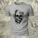 Nautical Gothic Skull Print Casual Soft Cotton T-Shirt