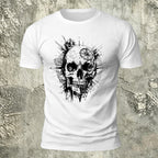 Nautical Gothic Skull Print Casual Soft Cotton T-Shirt