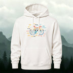 Cotton Made Creative Colorful Bicycle Print Hoodie