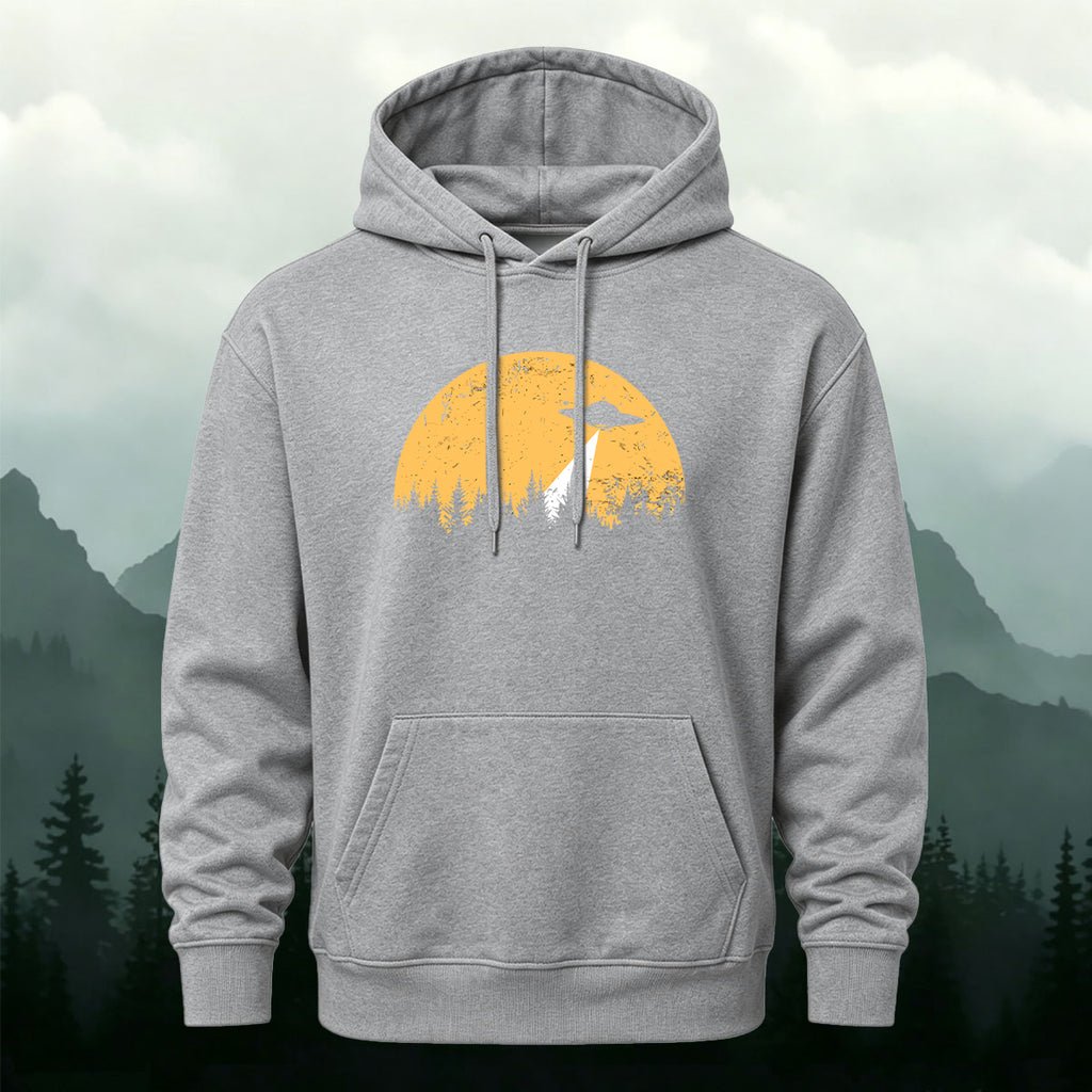 Cotton Made Alien Spaceship Print Hoodie