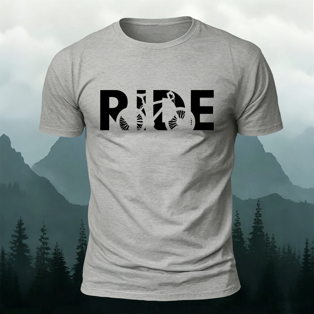 Cyclist Silhouette Printed Casual Cotton T-Shirt