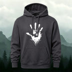 Cotton Made Dark Palm Skeleton Print Hoodie