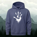 Cotton Made Dark Palm Skeleton Print Hoodie