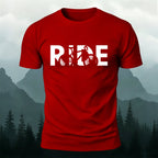 Cyclist Silhouette Printed Casual Cotton T-Shirt