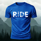 Cyclist Silhouette Printed Casual Cotton T-Shirt