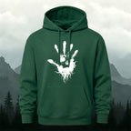 Cotton Made Dark Palm Skeleton Print Hoodie