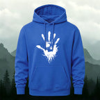 Cotton Made Dark Palm Skeleton Print Hoodie