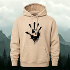 Cotton Made Dark Palm Skeleton Print Hoodie