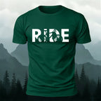 Cyclist Silhouette Printed Casual Cotton T-Shirt