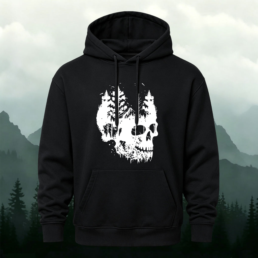 Cotton Made Dark Skull Print Hoodie