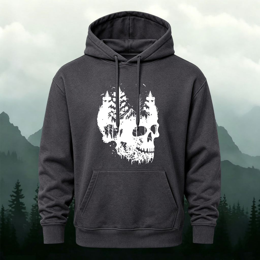 Cotton Made Dark Skull Print Hoodie