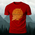 Owl Totem Print Casual Cotton T-Shirt