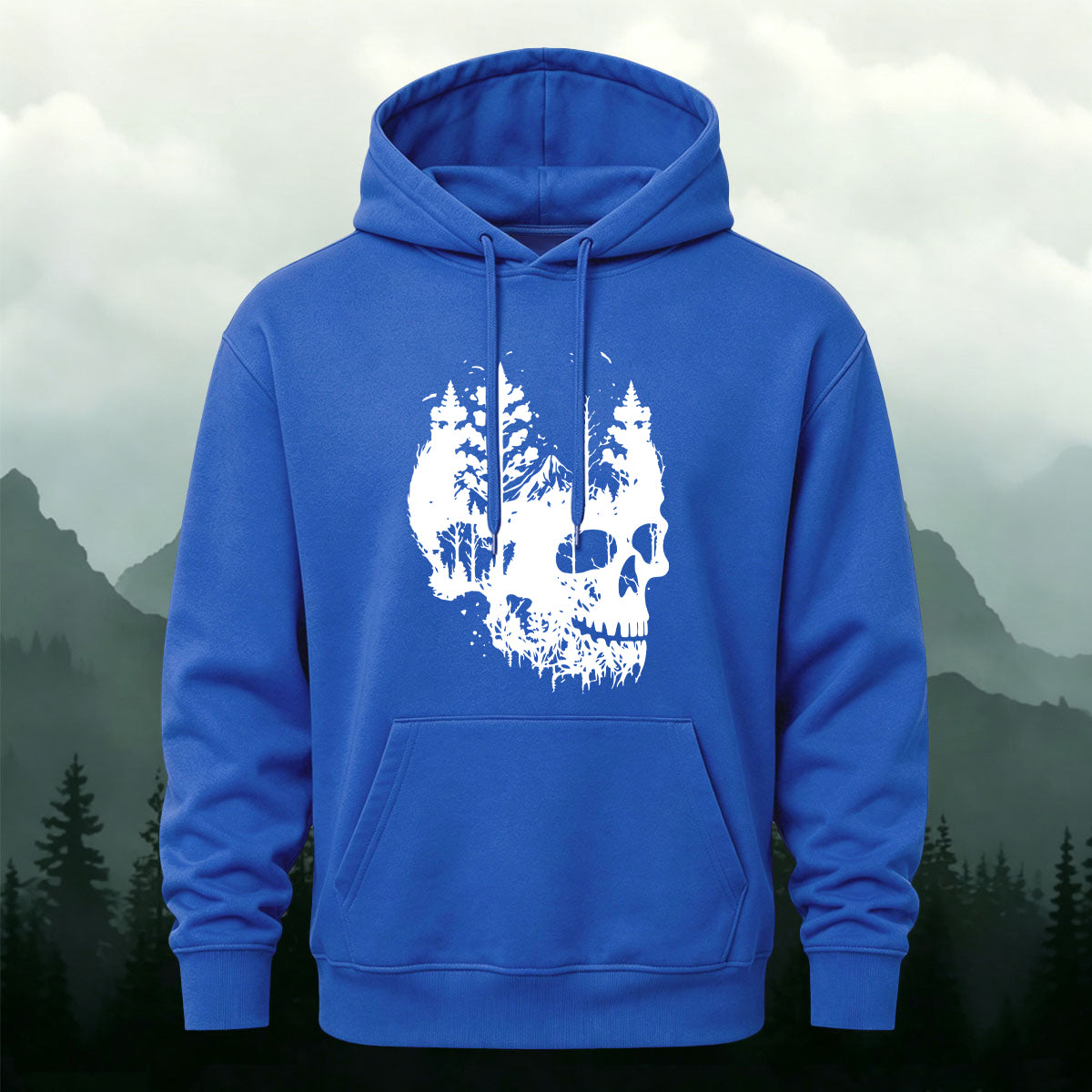 Cotton Made Dark Skull Print Hoodie