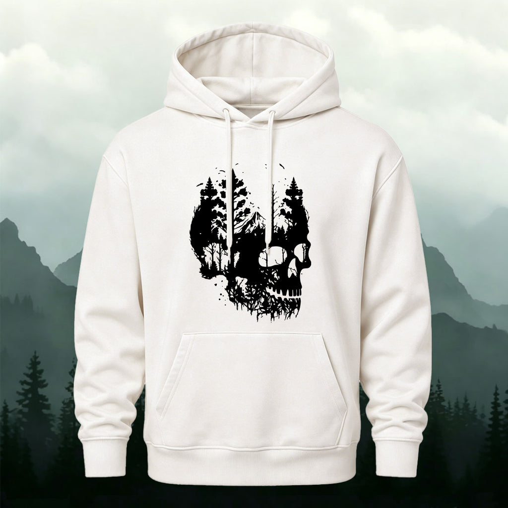 Cotton Made Dark Skull Print Hoodie