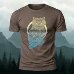 Mysterious Owl Totem Print Casual Cotton T-Shirt
