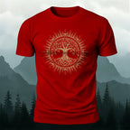 Celtic Tree of Life Print Casual Cotton T-Shirt