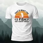 Retro Outdoor Fishing Print Casual Cotton T-Shirt