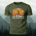 Retro Outdoor Fishing Print Casual Cotton T-Shirt