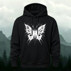 Cotton Made Dark Butterfly Skeleton Print Hoodie
