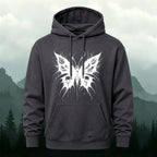 Cotton Made Dark Butterfly Skeleton Print Hoodie