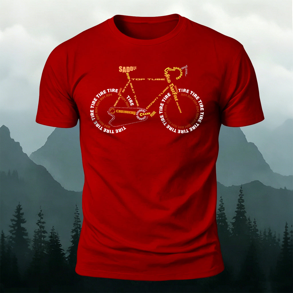 Creative Bicycle Themed Print Cotton Casual T-Shirt