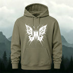 Cotton Made Dark Butterfly Skeleton Print Hoodie