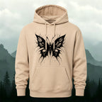 Cotton Made Dark Butterfly Skeleton Print Hoodie