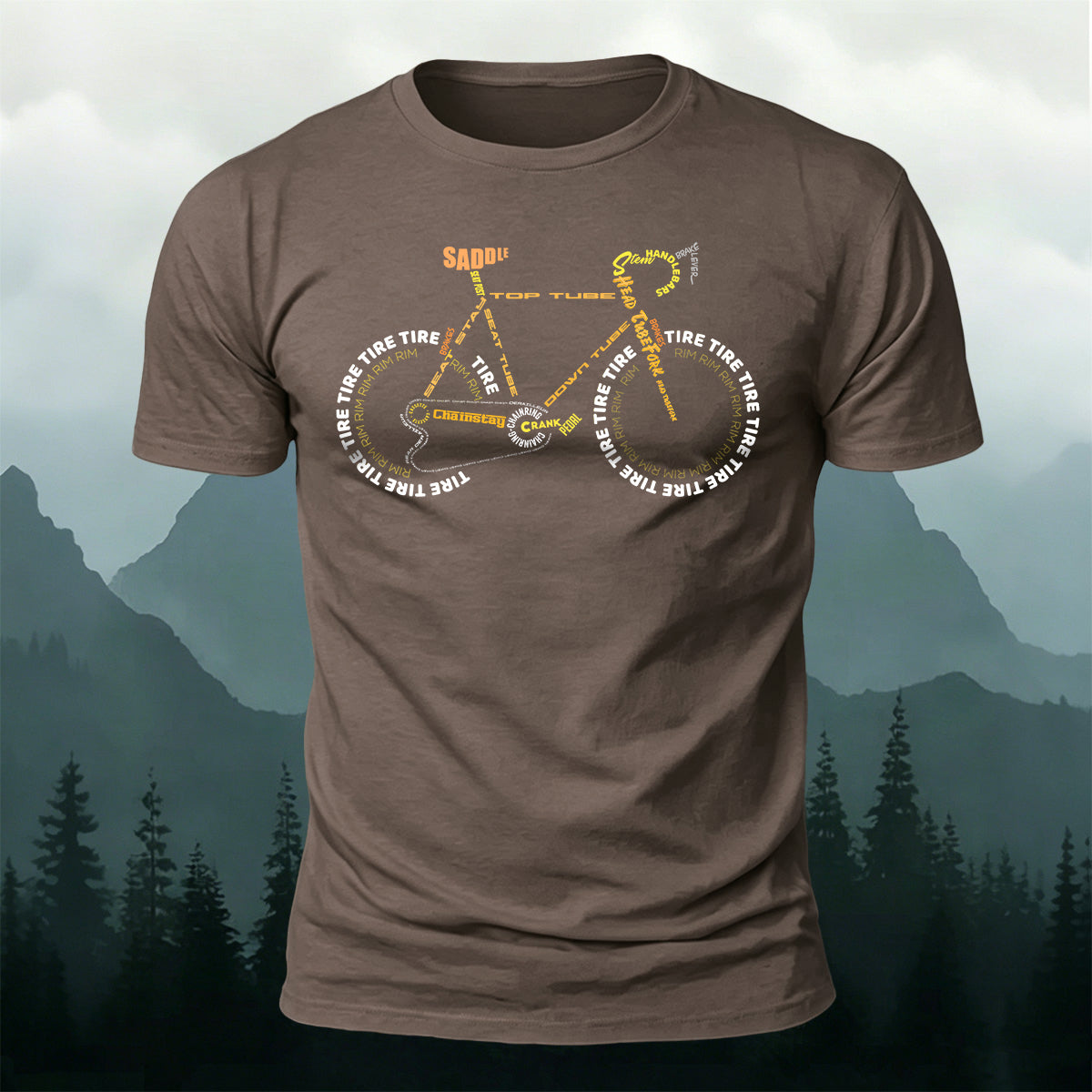 Creative Bicycle Themed Print Cotton Casual T-Shirt