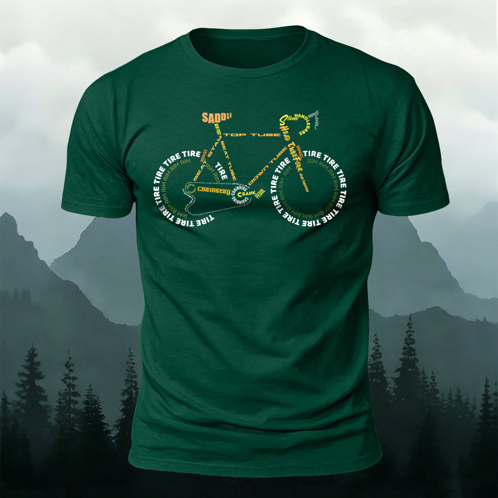 Creative Bicycle Themed Print Cotton Casual T-Shirt