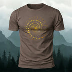 Fibonacci Spiral Print Casual Cotton T-Shirt